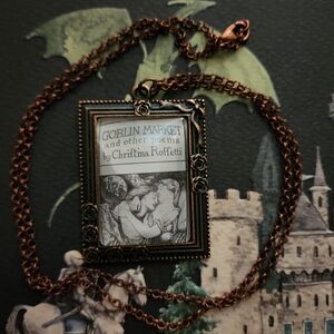 Handmade Glass Framed Art Vintage Style Goblin Market Pendant Necklace